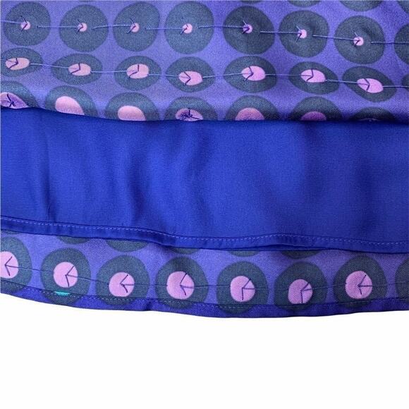 Boden 100% Silk Ombré Circle Print Shift Dress Size 4 Cobalt Blue Purple Sequin - Picture 12 of 14